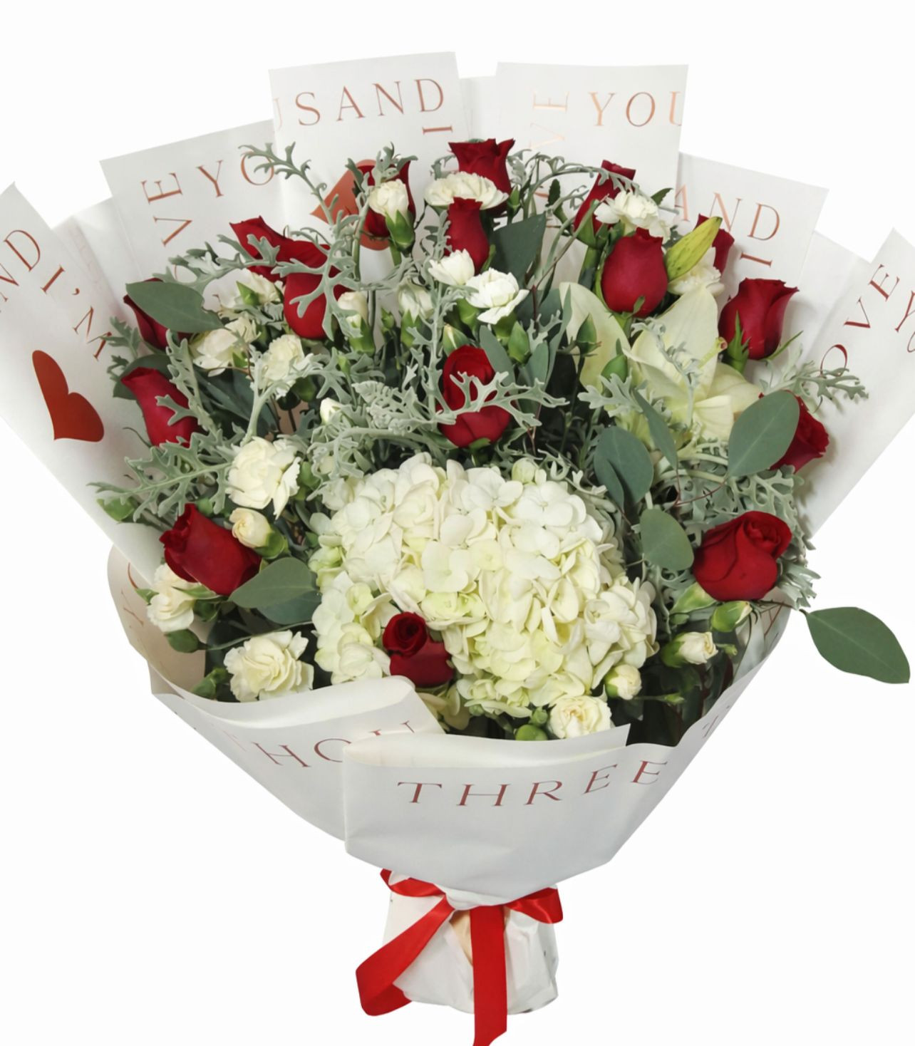 BOUQUET  GRANDE  EN BASE COLOR  ROJO